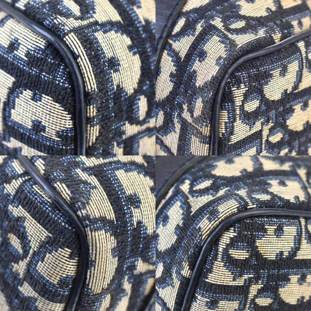 Christian Dior Trotter Pattern Hand Bag Canvas Le - Picture 7 of 10